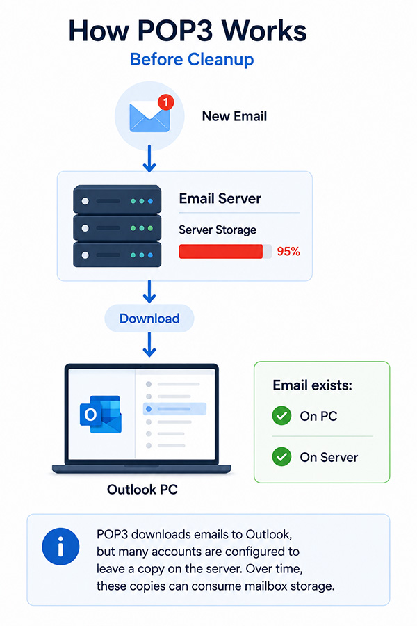 How Pop3 emails work