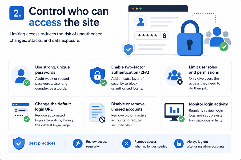 2 Control who can access the site
