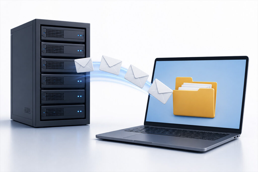 How to remove IMAP emails from an email server and save them in a local folder