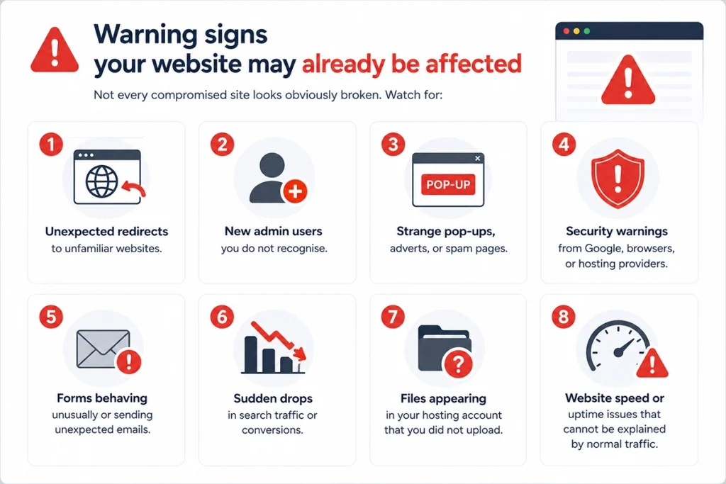 Warning signs your website may already be affected