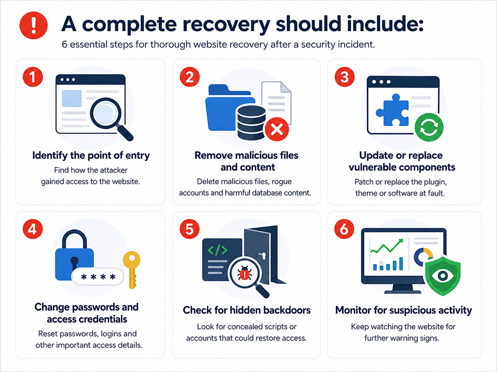 6 essential steps for thorough website recovery after a security incident