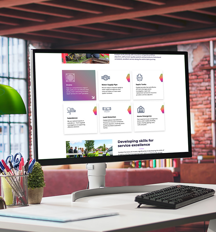 Catalyst Services UK - interactive webpage elements
