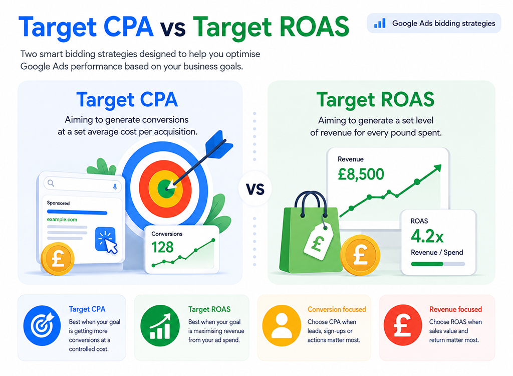 What is Target CPA vs Target ROAS