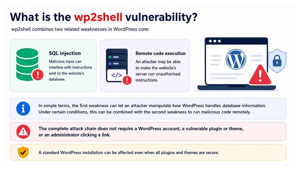 What is the wp2shell vulnerability