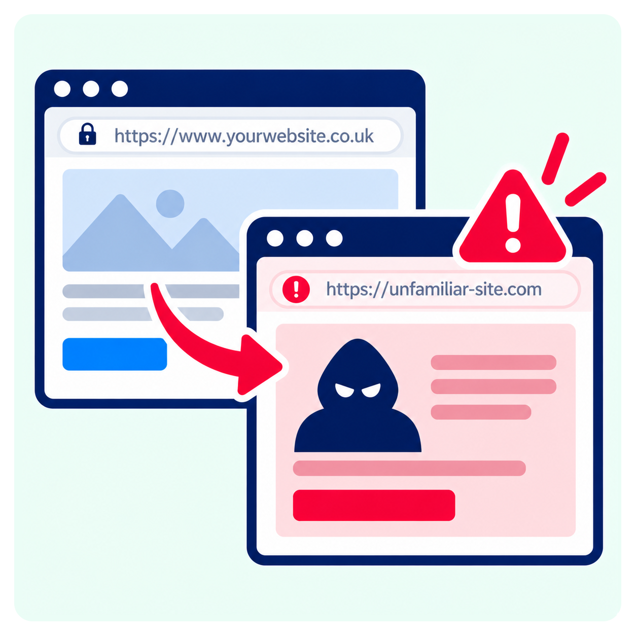 4. Your website redirects visitors to unfamiliar pages