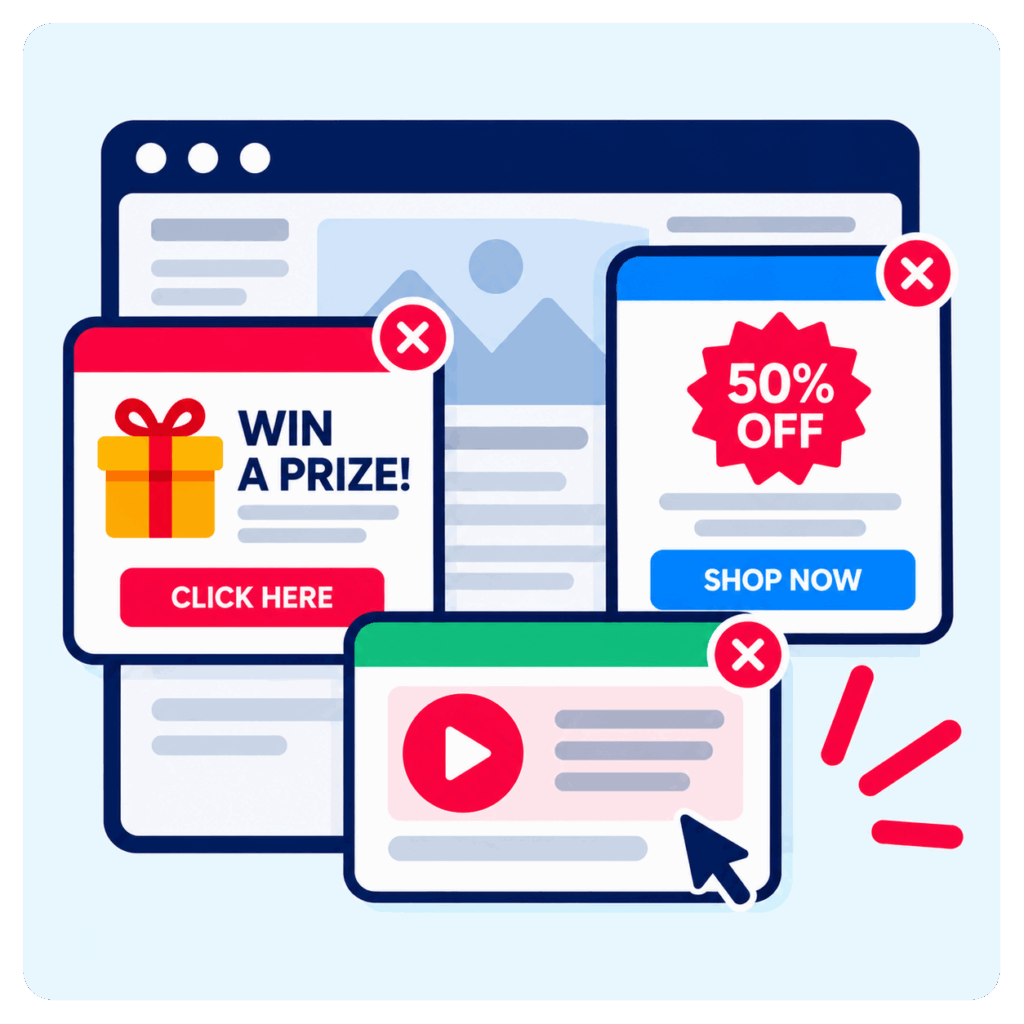 5. Unwanted advertisements or pop-ups appear