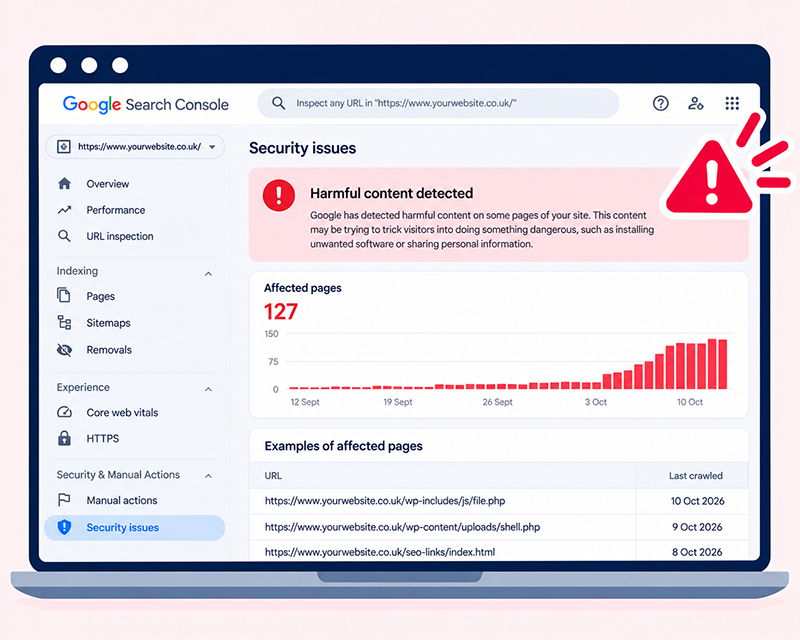 Google Search Console Security Alert