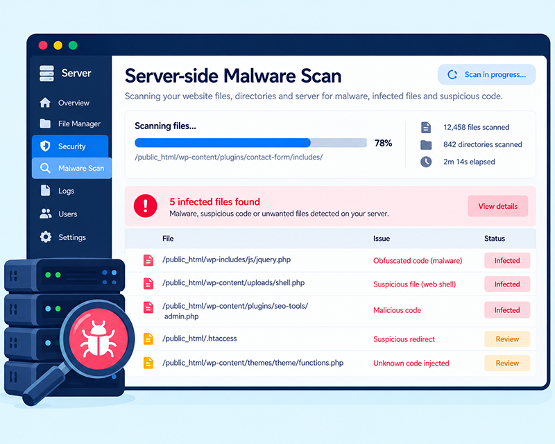 Server-Side Malware Scan Dashboard